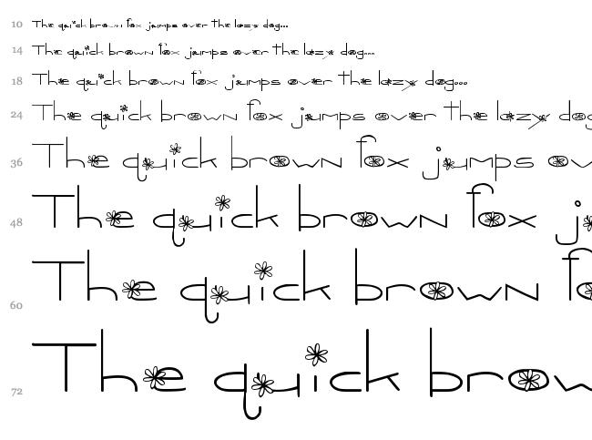 MTF Oopsie font waterfall